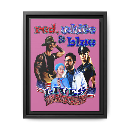 rw&b lives matter - framed canvas art (light pink)