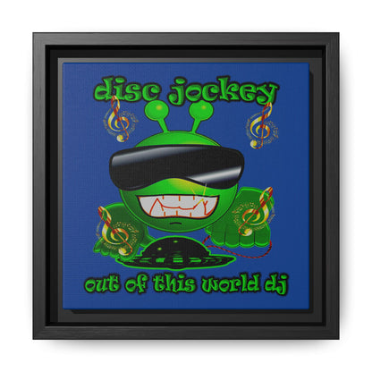 disc jockey - framed canvas art (dark blue)