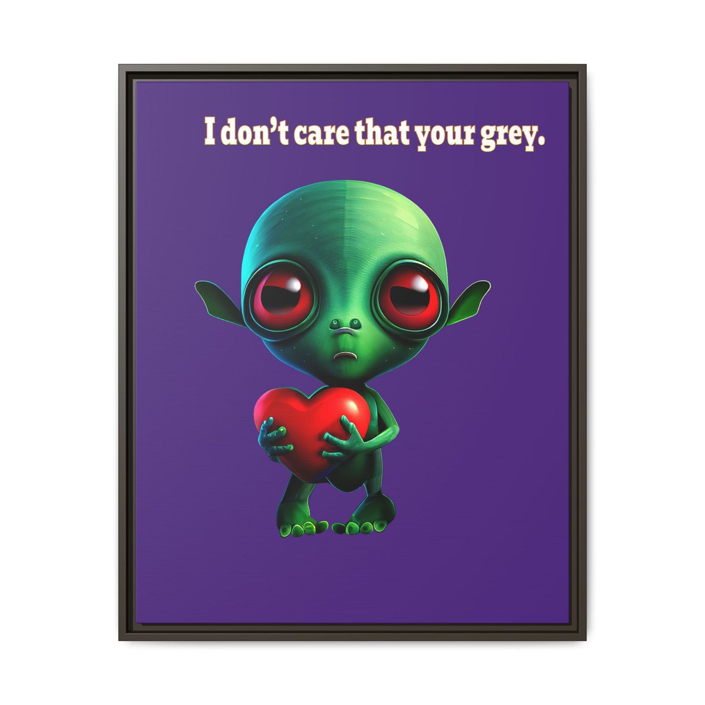 I don't care that your grey - framed canvas art (purple)