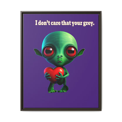 I don't care that your grey - framed canvas art (purple)