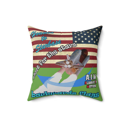shoot for the stars - Spun Polyester Square Pillow - (green)