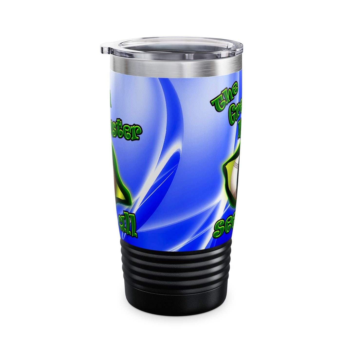green monster - Ringneck Tumbler, 20oz (blue-white wave)