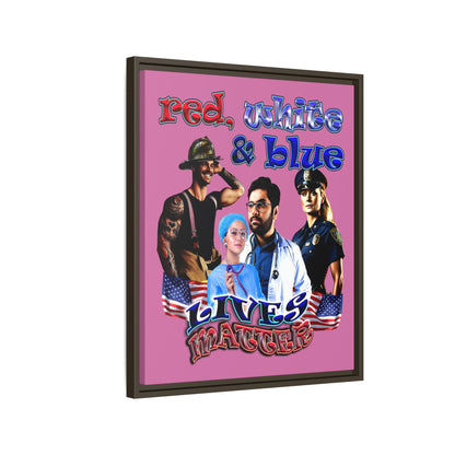 rw&b lives matter - framed canvas art (light pink)