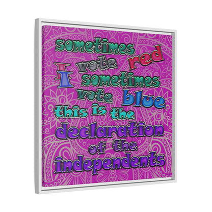 declaration of the independents - framed canvas art (pink swirl)