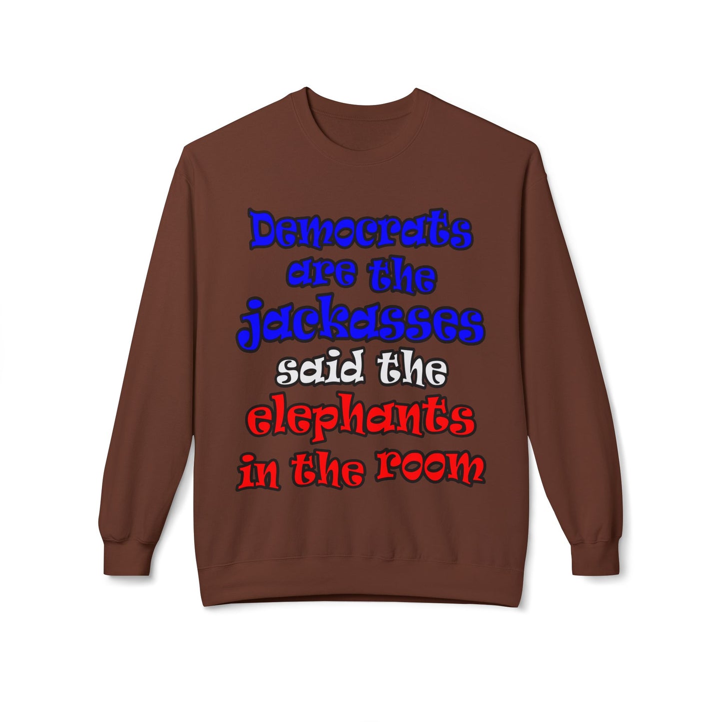 donkeys and elephants - Unisex Midweight Softstyle Fleece Crewneck Sweatshirt