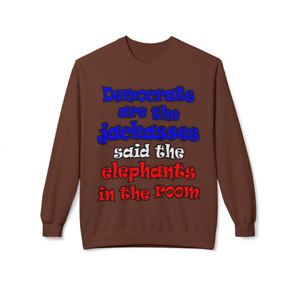 donkeys and elephants - Unisex Midweight Softstyle Fleece Crewneck Sweatshirt