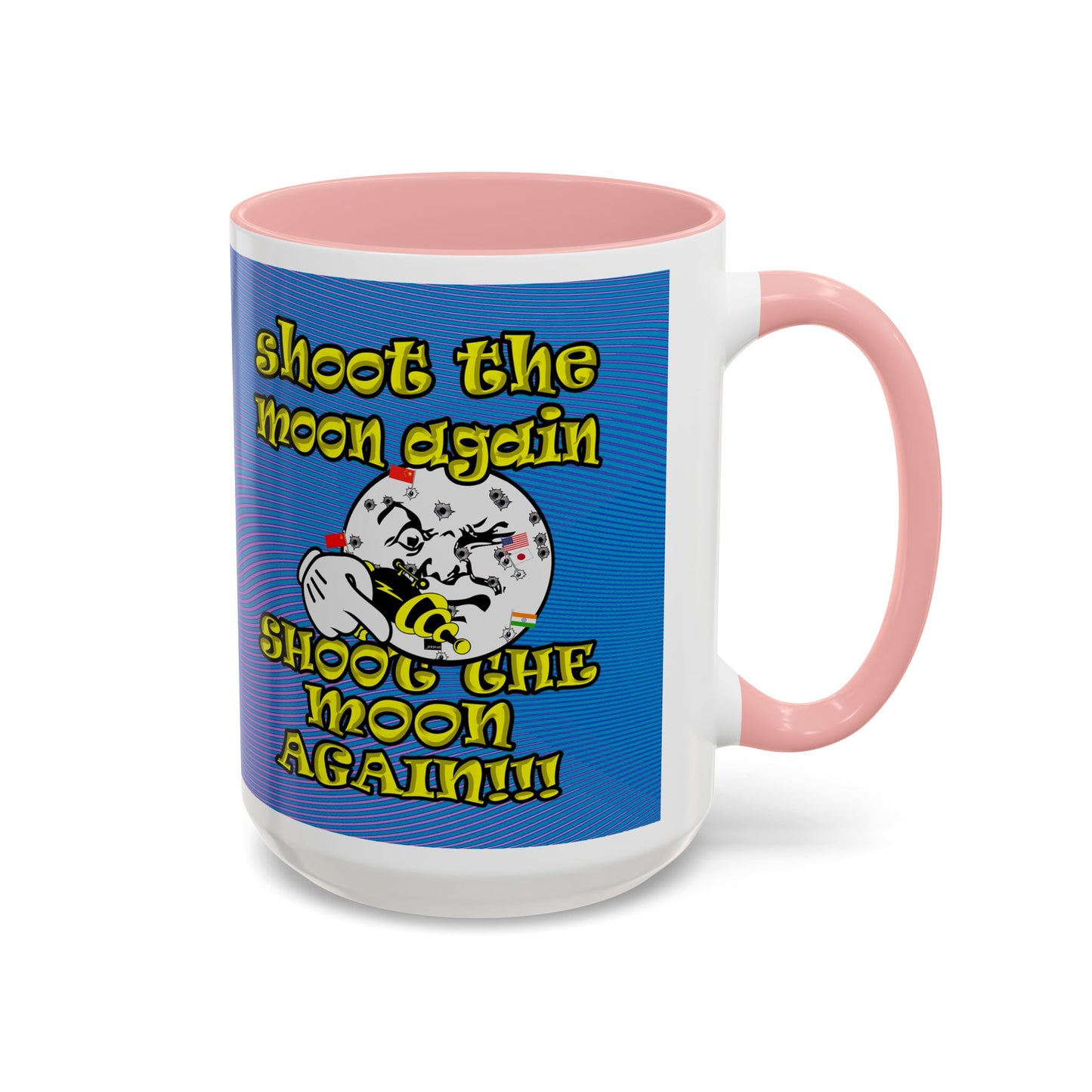 shoot the moon again - Accent Mug (light blue-purple wave)