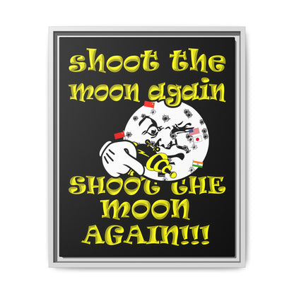 shoot the moon again - framed canvas art (black)