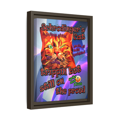 schrodinger's cat - framed canvas art (grey-pink wave)