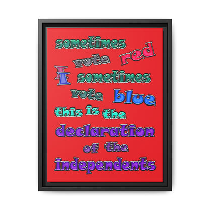 declaration of the independents - framed canvas art (red)