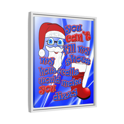 santa's shoes - framed canvas art (blue-white wave)