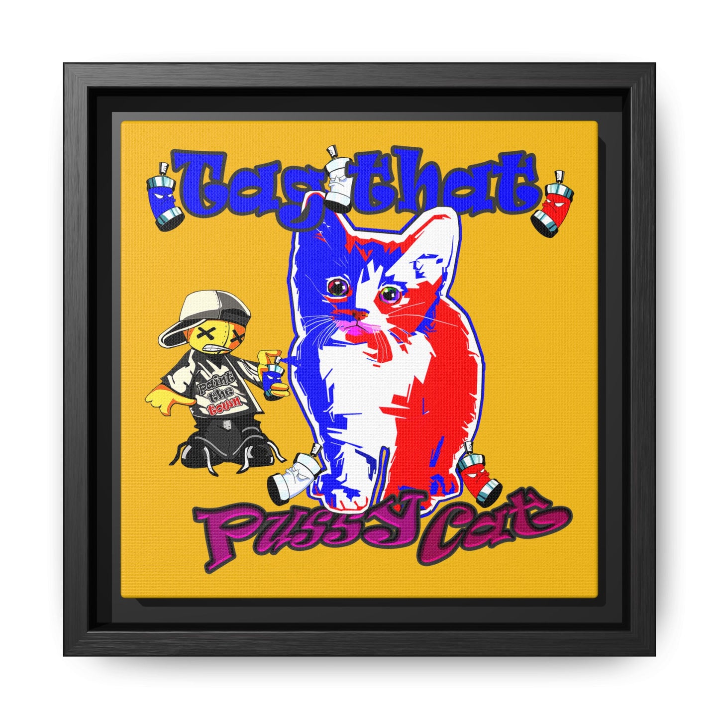 tag that - framed canvas art (yellow)