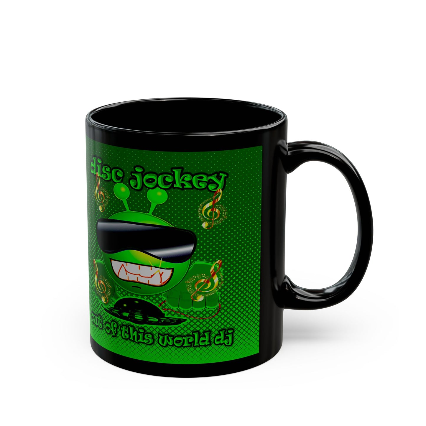 disc jockey - Black Mug (logo green)