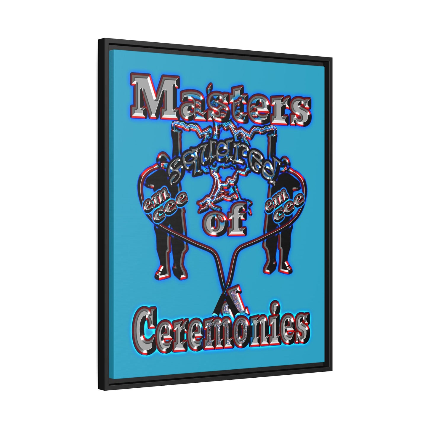 em cee squared - framed canvas art (turquoise)