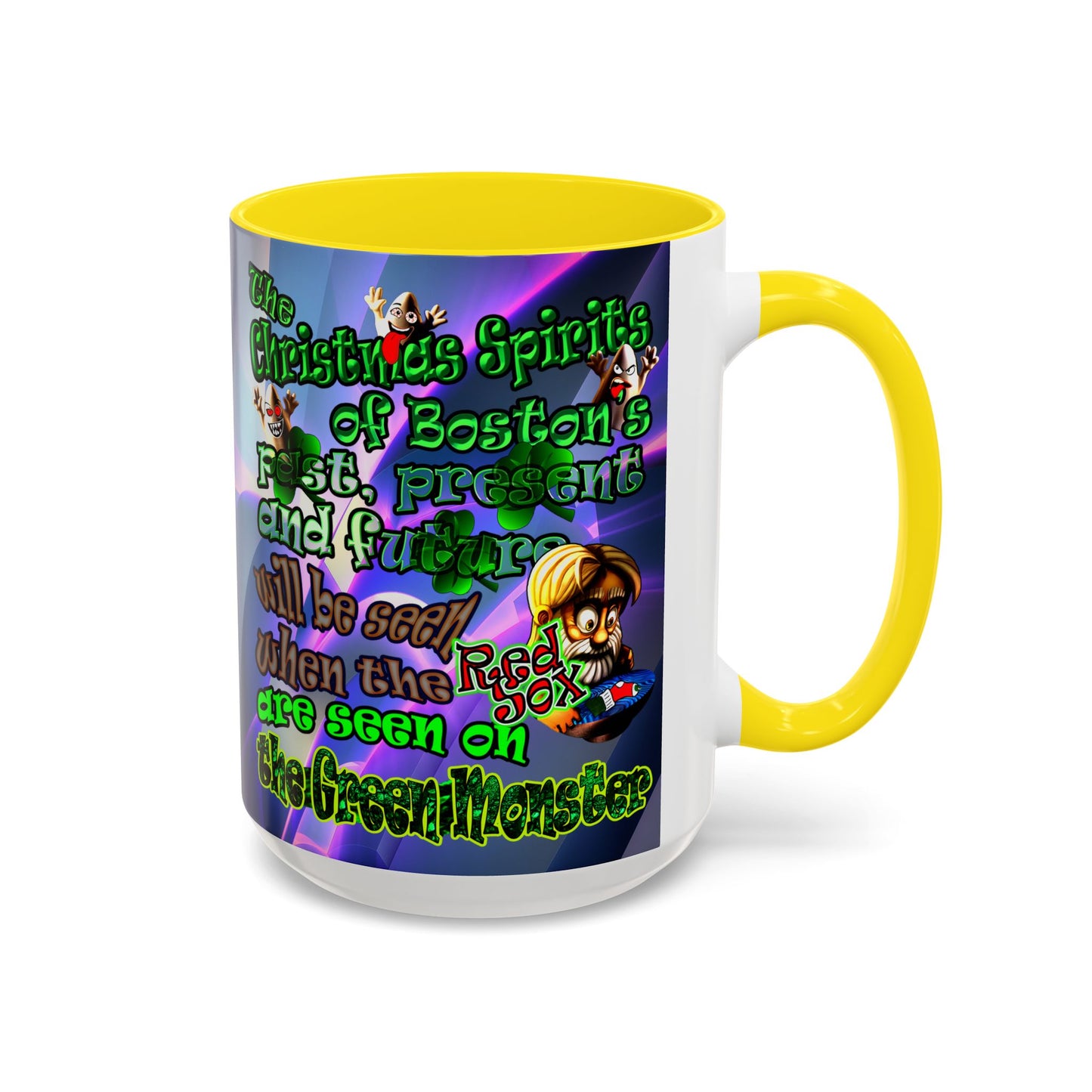 christmas spirits of boston - Accent Mug (grey-pink wave)