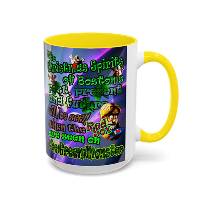 christmas spirits of boston - Accent Mug (grey-pink wave)