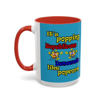 popping like popcorn - Accent Mug (turquoise)