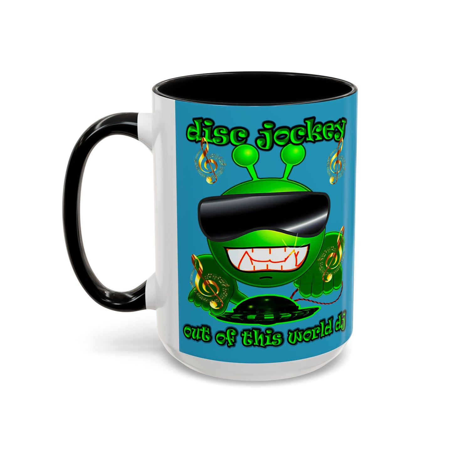 disc jockey - Accent Mug (turquoise)