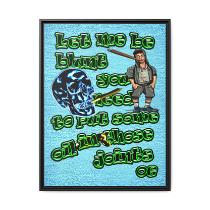 og - framed canvas art (faded blue)