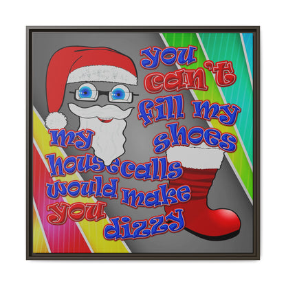 santa's shoes - framed canvas art (rainbow split)