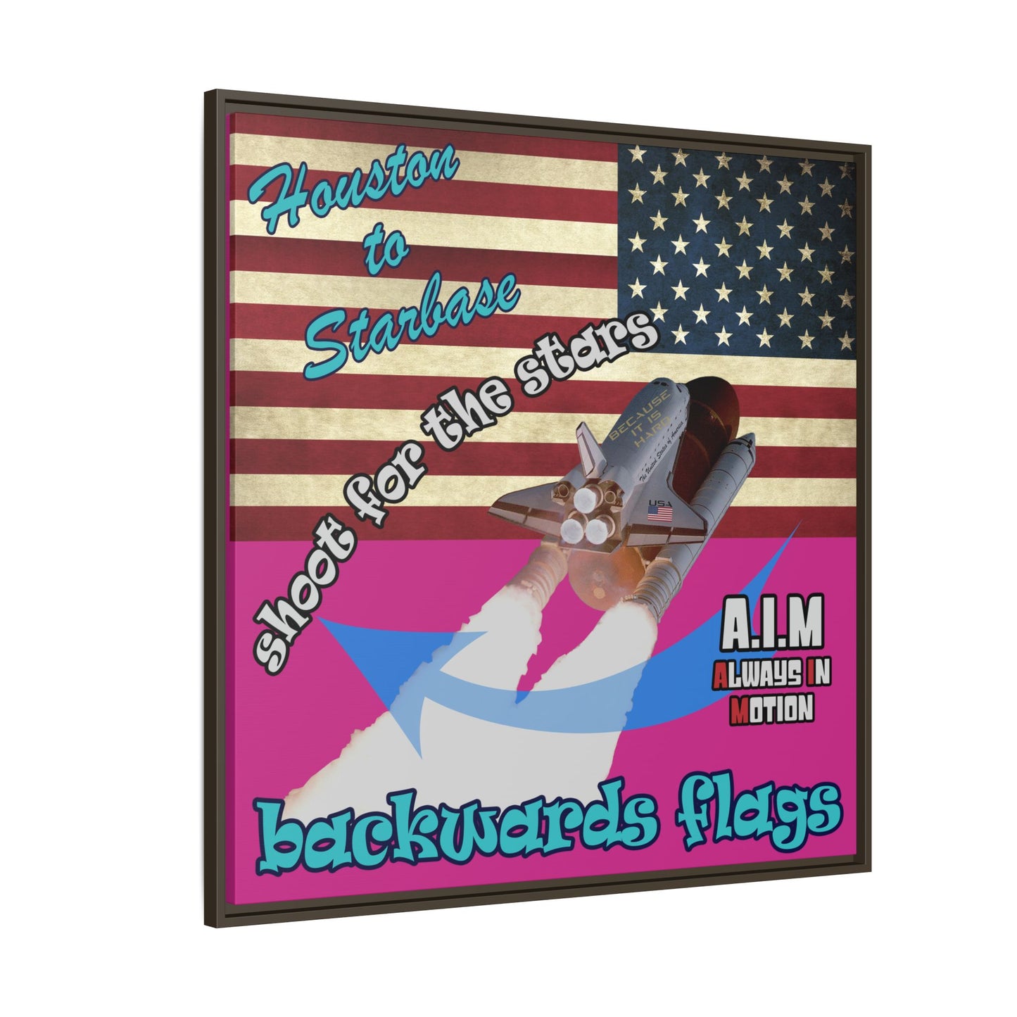 shoot for the stars - framed canvas art (pink)