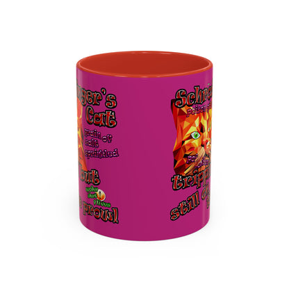 schrodinger's cat - Accent Mug (pink)