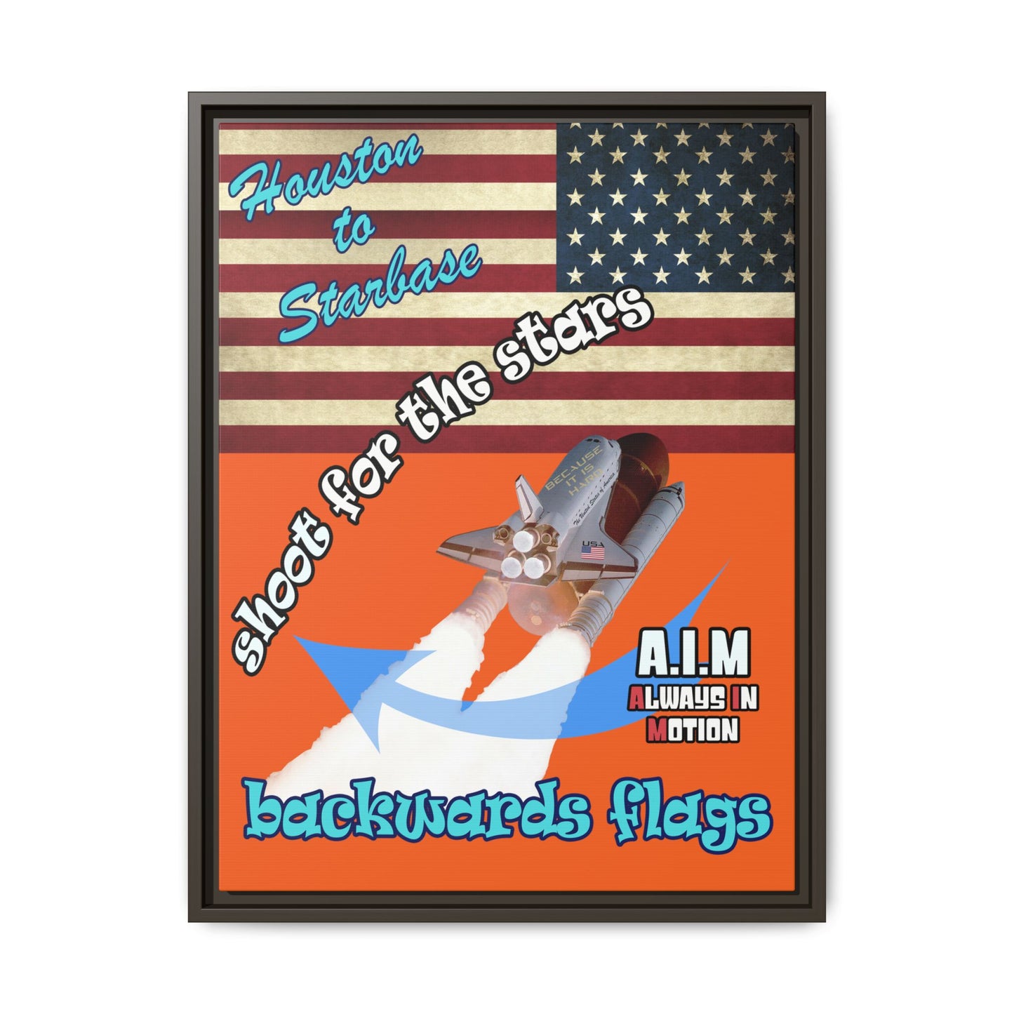 shoot for the stars - framed canvas art (orange)