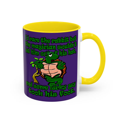 turtle race - Accent Mug (purple)