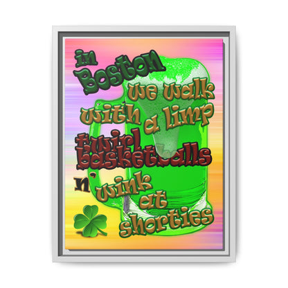 celtics logo - framed canvas art (color blur)