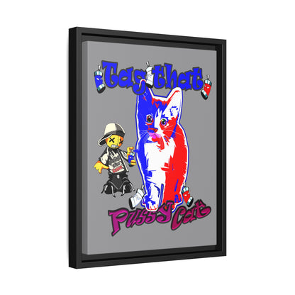 tag that - framed canvas art (grey)