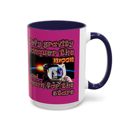 defy conquer reach - Accent Mug (pink)