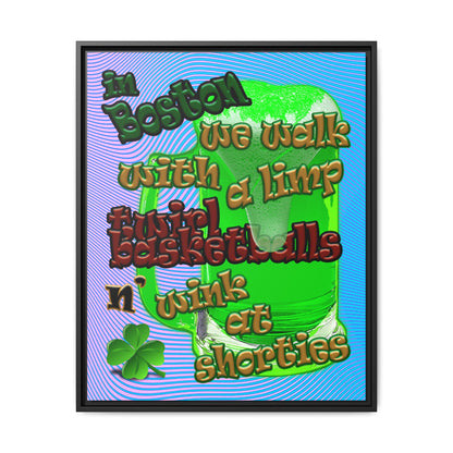 celtics logo - framed canvas art (light blue-purple wave)