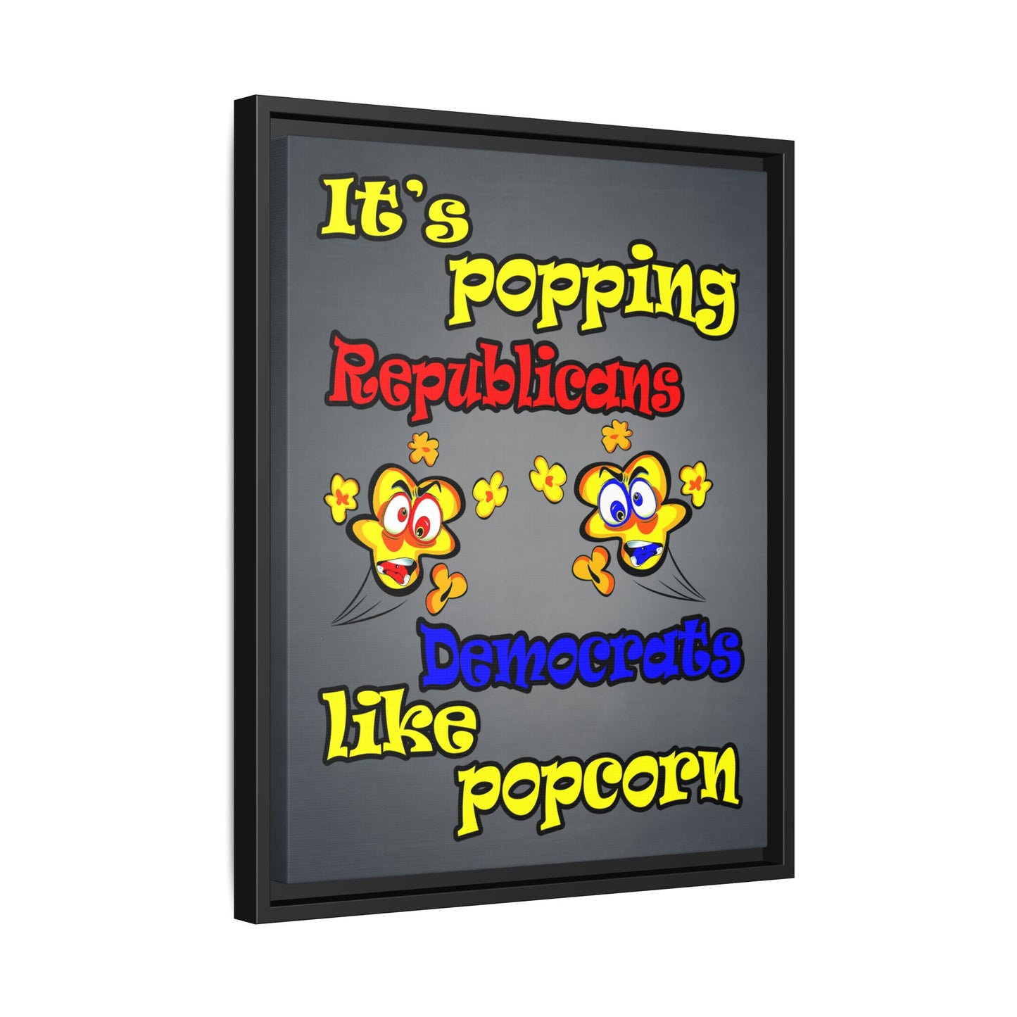popping like popcorn - framed canvas art (grey-light grey)