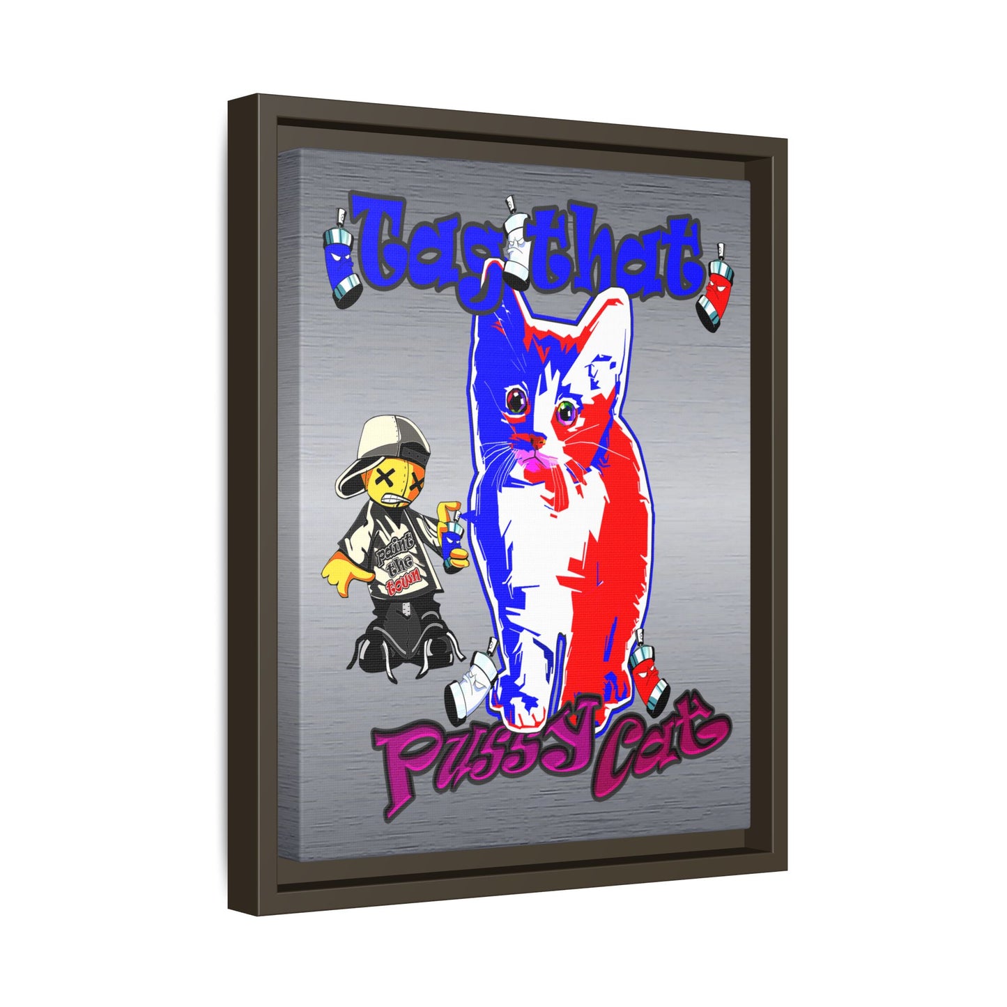 tag that - framed canvas art (brushed nickel)