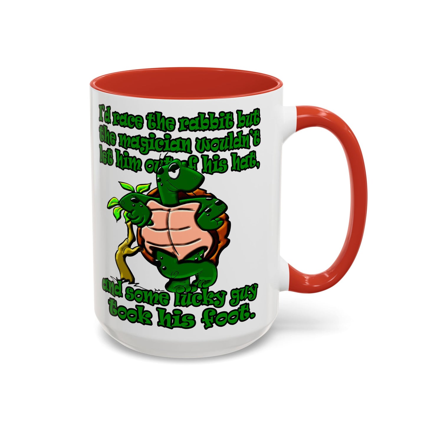 turtle race - Accent Mug (white)