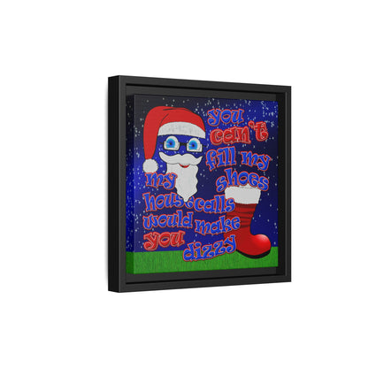 santa's shoes - framed canvas art ('snoops' background)