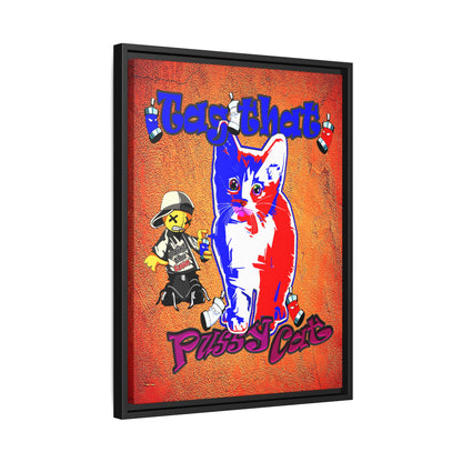 tag that - framed canvas art (burnt orange)