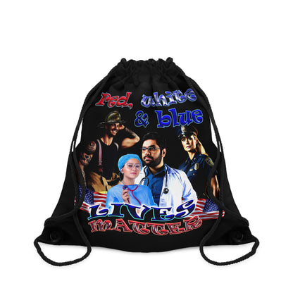 rw&b lives matter - Drawstring Bag (black)