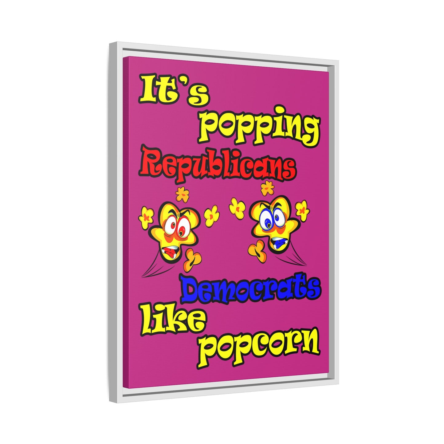 popping like popcorn - framed canvas art (pink)
