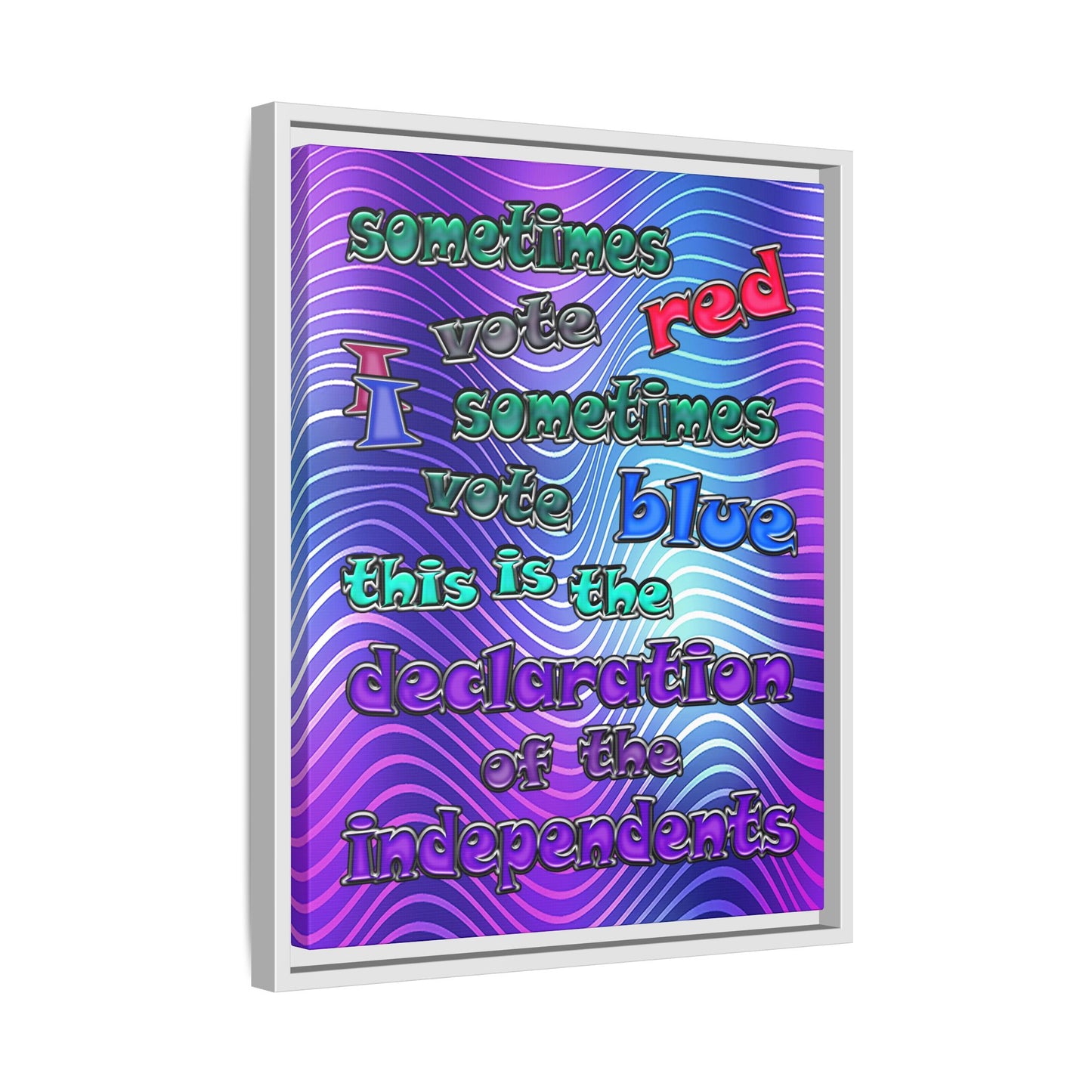 declaration of the independents - framed canvas art (purple wave)