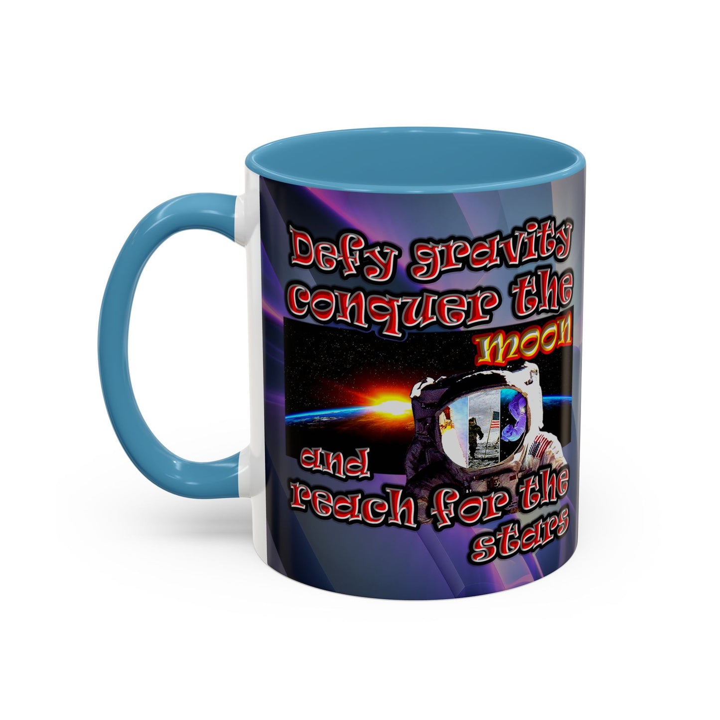 defy conquer reach - Accent Mug (grey-pink wave)