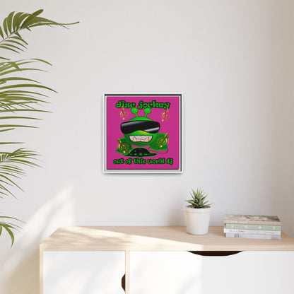 disc jockey - framed canvas art (pink)