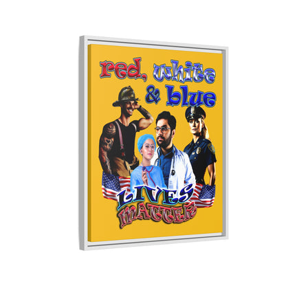 rw&b lives matter - framed canvas art (yellow)