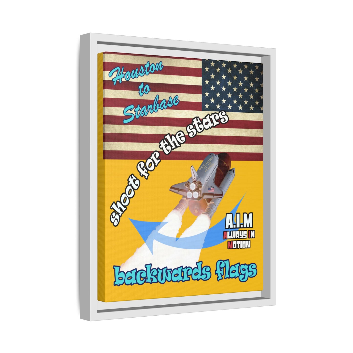 shoot for the stars - framed canvas art (yellow)
