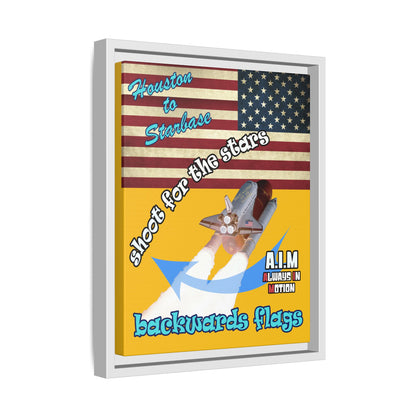 shoot for the stars - framed canvas art (yellow)