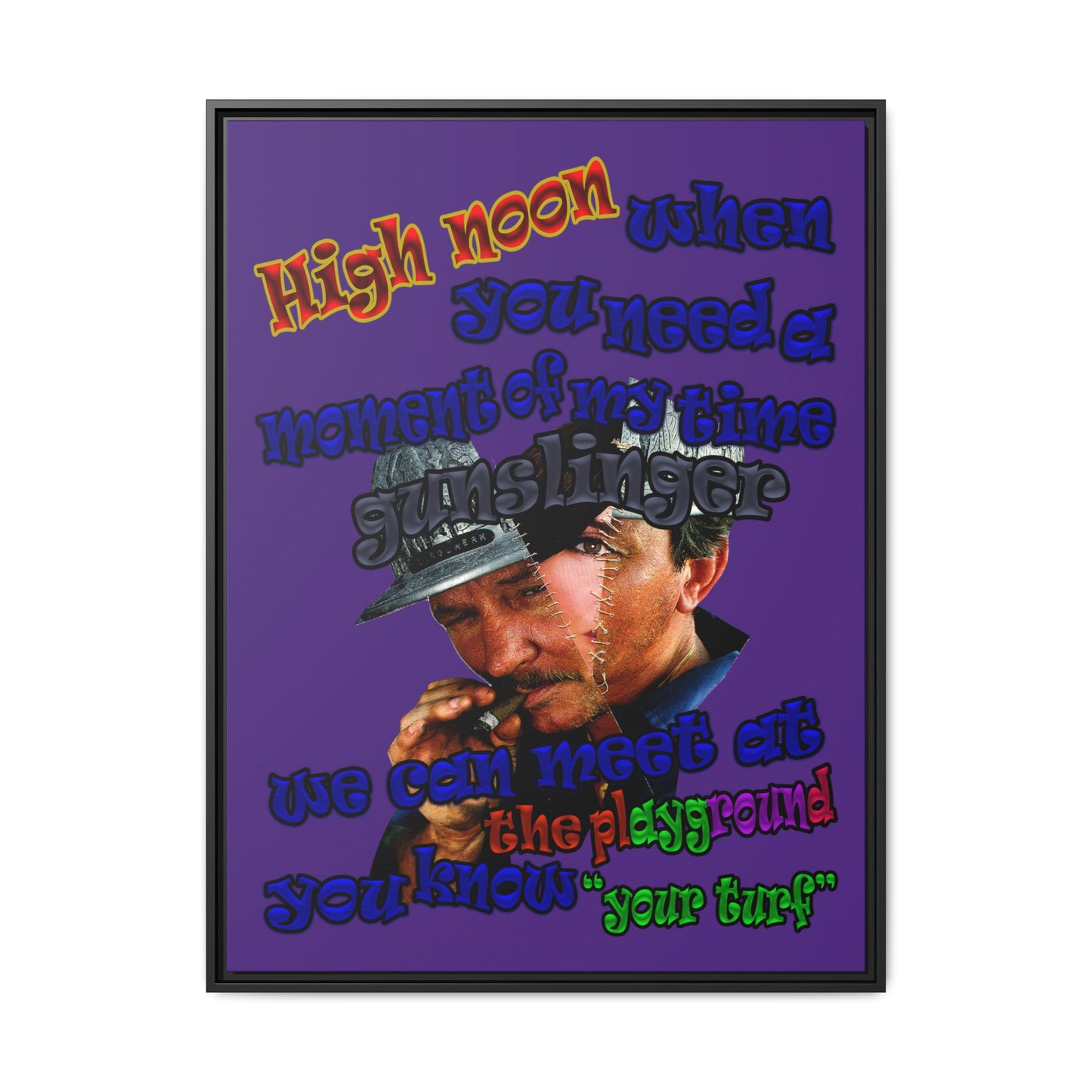 high noon - framed canvas art (purple)