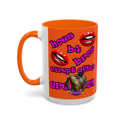 hoes b4 bros - Accent Mug (orange)