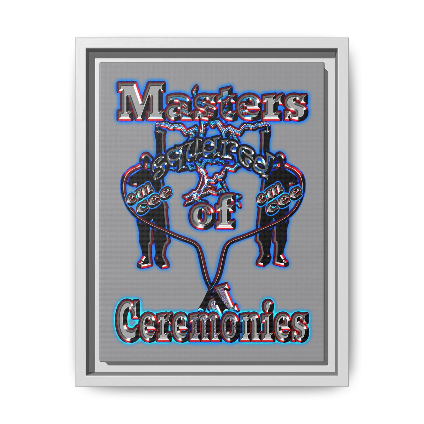 em cee squared - framed canvas art (grey)