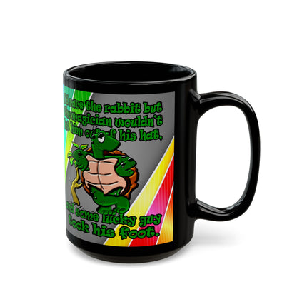 turtle race - Black Mug (rainbow split)