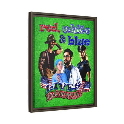 rw&b lives matter - framed canvas art (green turf)